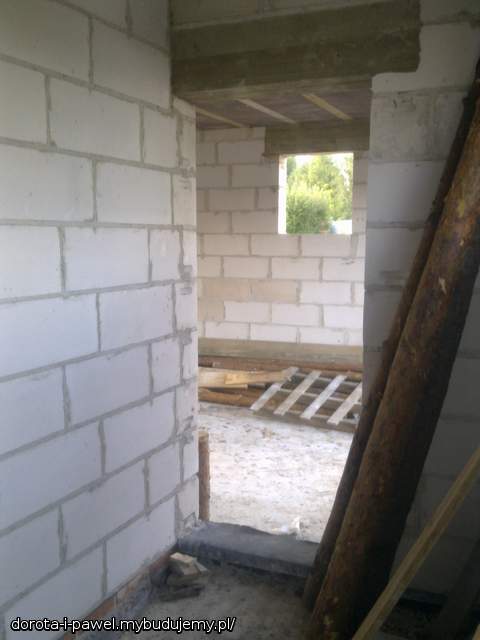 widok z holu na garaż