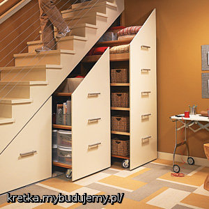 Rewelacyjny sposób na zagospodarowanie miejsca pod schodami.