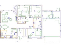 Opracowałem wstępną moją wizję tego projektu. Do ogrzewania zastosowana zostanie pompa ciepłą stojąca w pomieszczeniu gospodarczym w garażu. Komin będzie tylko jeden do kominka obsługujący kominek w domu i 