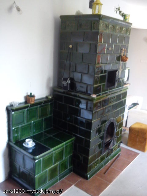 Widok pieca ze schodów