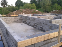 fundamenty z bloczków betonowych na płycie