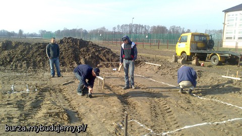 Wytyczanie ław fundamentowych