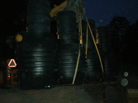 Oczyszczalnia Bioekocent 4400 w trakcie wkładania do szalunku.