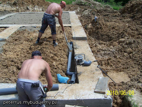 Ułożenie rury odpływowej