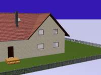 Tył domu. Drzwi od kotłowni