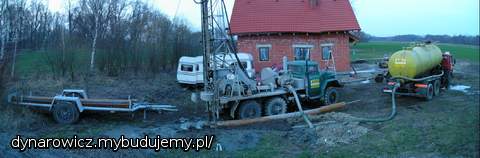ekipa wiertnicza studni - trochę skrzywiona panoramka