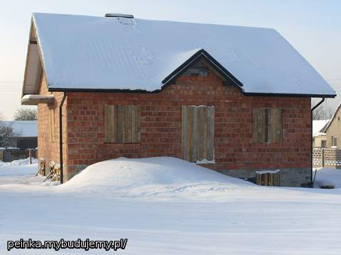 strona ogrodowa w zimowej scenerii