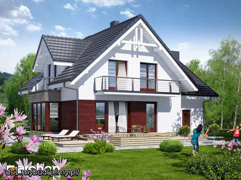 Widok ściany od strony ogrodu